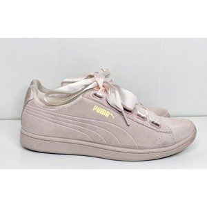 Puma Women’s Sneakers Solid Dusty Pink & Gold FTWSG/FVNSG Ribbon Laces Size 8
